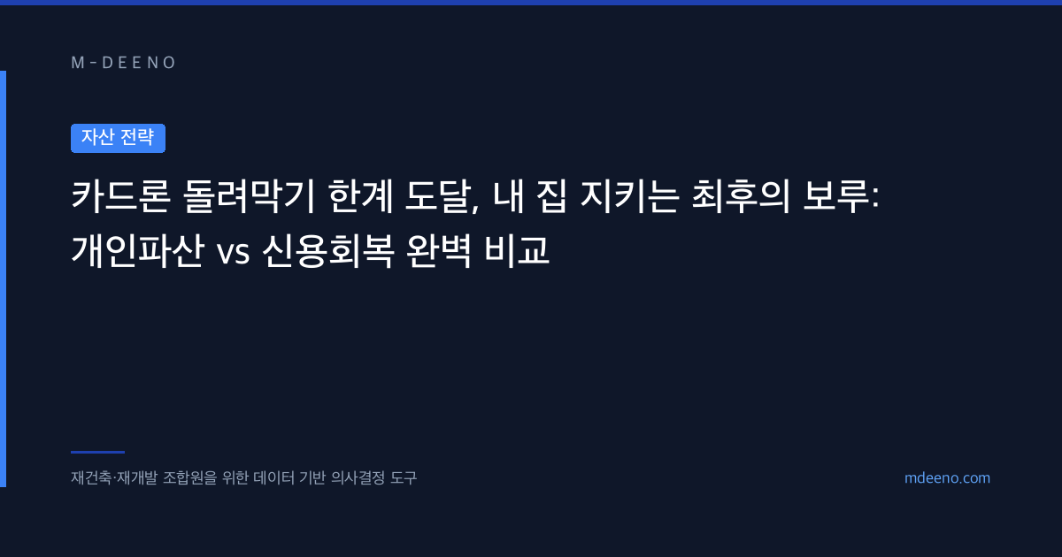 카드론 돌려막기 한계 도달, 내 집 지키는 최후의 보루: 개인파산 vs 신용회복 완벽 비교