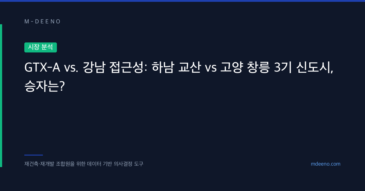 GTX-A vs. 강남 접근성: 하남 교산 vs 고양 창릉 3기 신도시, 승자는?